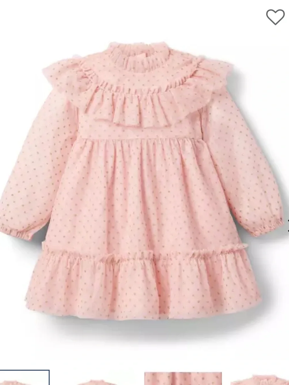 Janie and Jack Dusty Pink Ruffle Dot Chiffon Dress